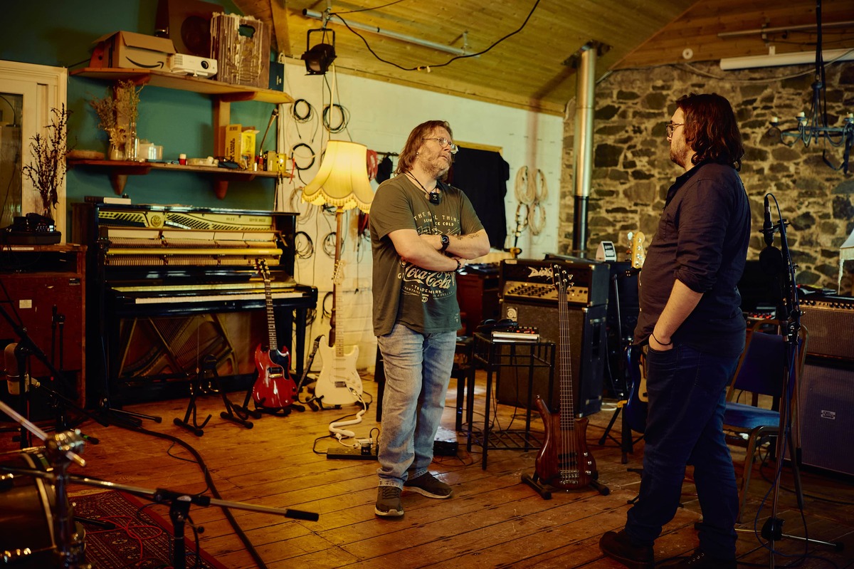 Mike Exeter and Jack Trubshaw at Middle Farm Studios