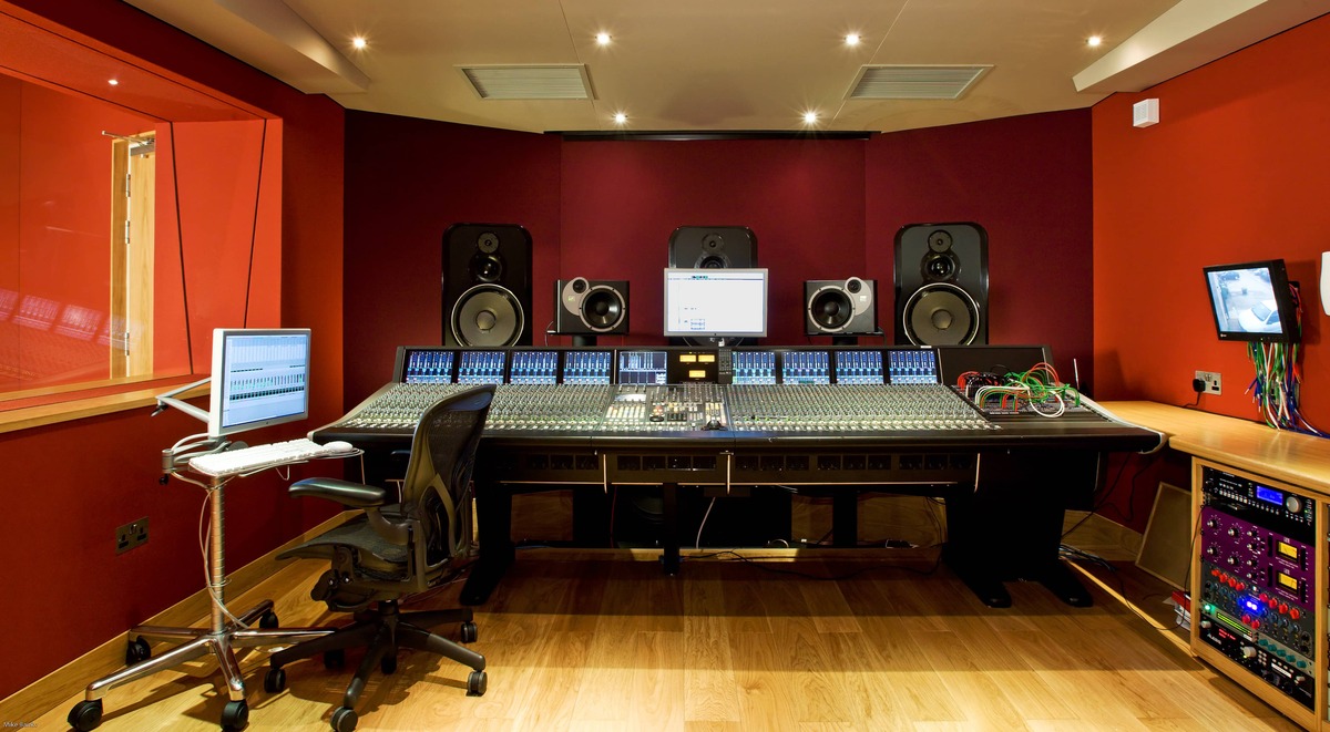 Modern World Studios control room. Featuring SSL Duality mixing console and Exigy monitors