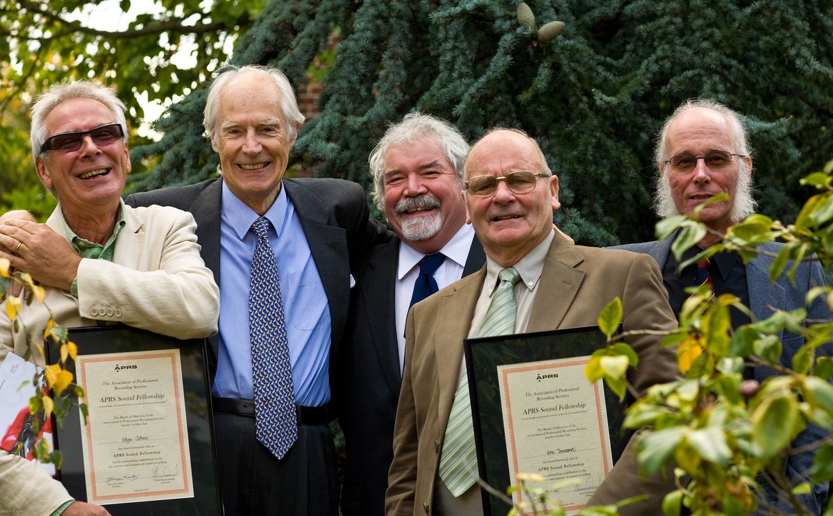 Left to Right - Glyn Johns, Sir George Martin, Keith Grant, Ken Townsend and