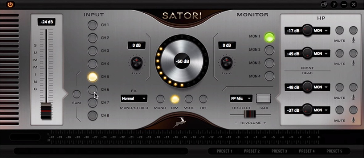 Antelope Audio Satori Software Interface
